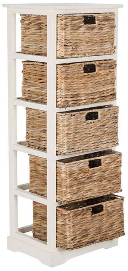 Safavieh - Vedette 5 Basket Storage Tower - Vintage White - AMH5739B veiw 3