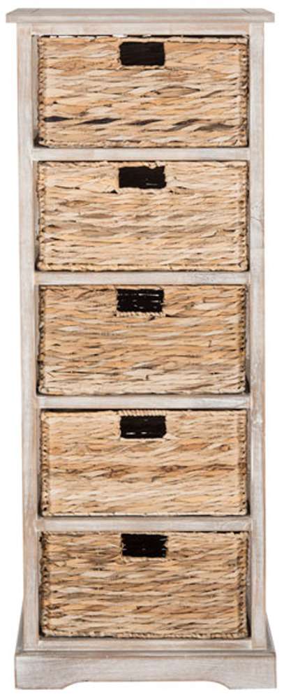 Safavieh - Vedette 5 Basket Storage Tower - White Washed - AMH5739E veiw 1