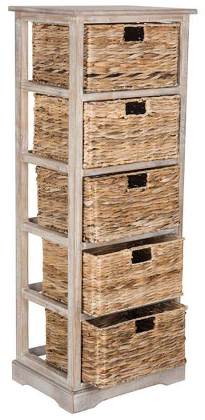 Safavieh - Vedette 5 Basket Storage Tower - White Washed - AMH5739E veiw 3