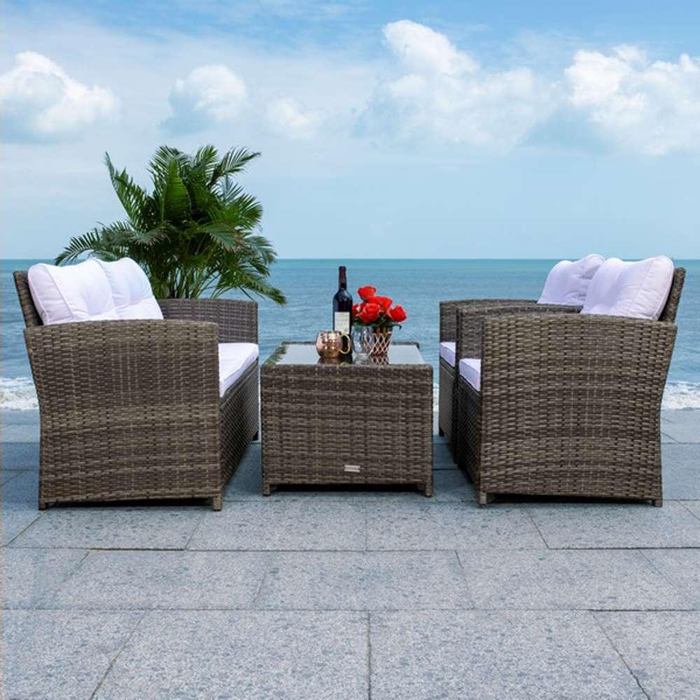 Safavieh - Vellor 4Pc Living Set - Grey Brown - White - PAT7516C veiw 2