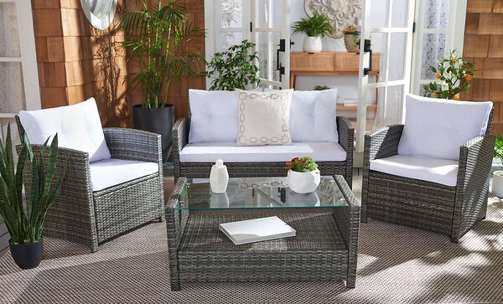 Safavieh - Vellor 4Pc Living Set - Grey Brown - White - PAT7516C veiw 3