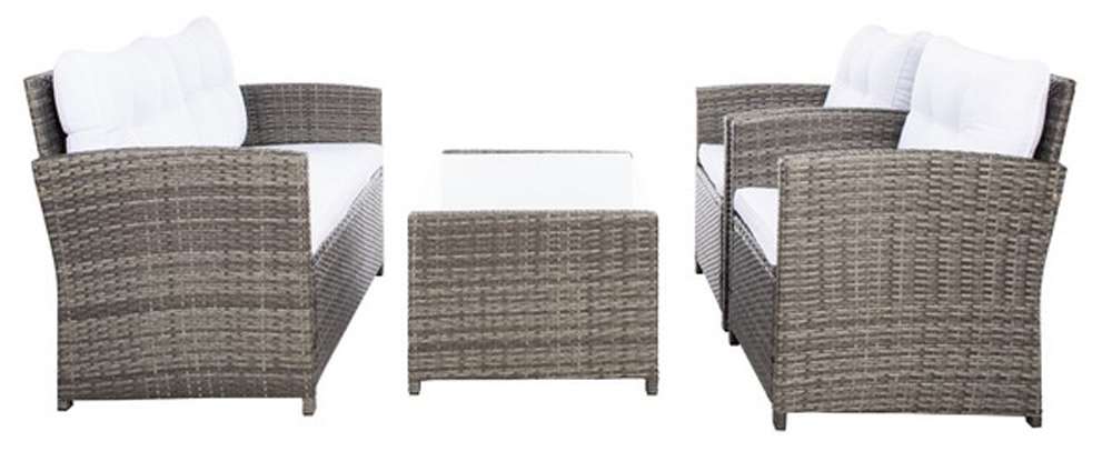 Safavieh - Vellor 4Pc Living Set - Grey Brown - White - PAT7516C veiw 4