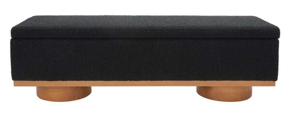 Safavieh - Vianna Boucle Bench - Black - Natural - SFV5049C veiw 1