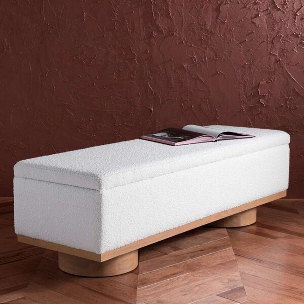 Safavieh - Vianna Boucle Bench - Ivory - Natural - SFV5049B veiw 3