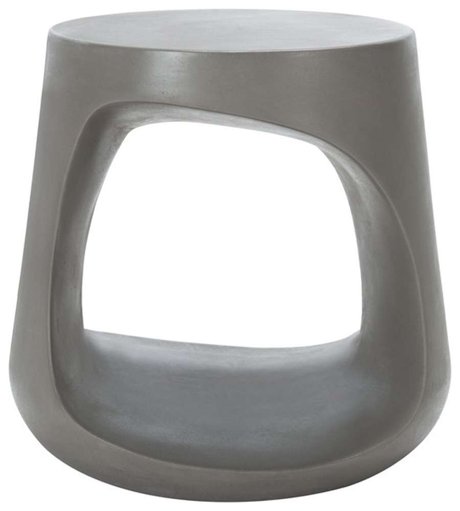 Safavieh - Vikki Concrete Accent Stool - Dark Grey - VNN1040A veiw 1