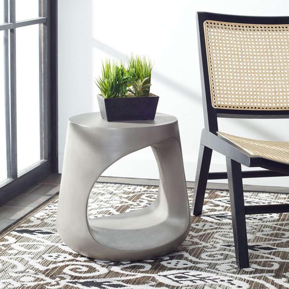 Safavieh - Vikki Concrete Accent Stool - Dark Grey - VNN1040A veiw 2