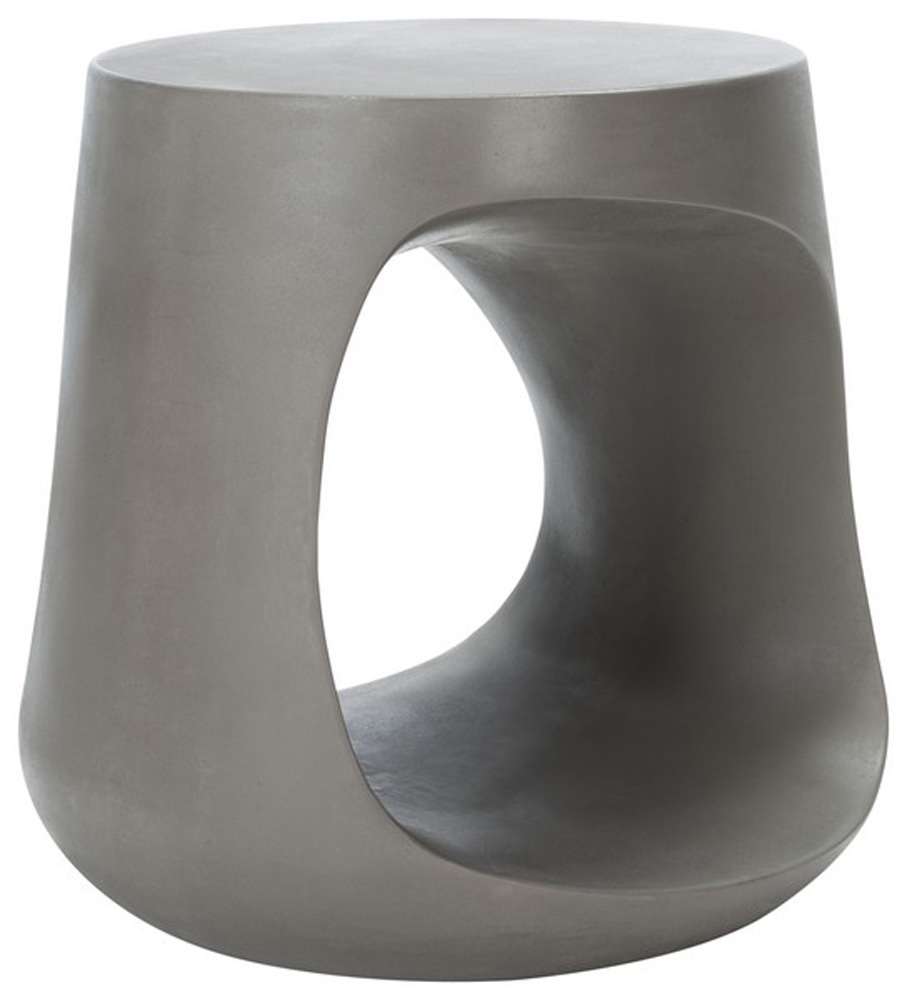 Safavieh - Vikki Concrete Accent Stool - Dark Grey - VNN1040A veiw 3