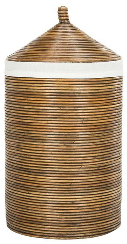 Safavieh - Wellington Laundry Basket - White - Honey Dark Brown - HAC6501C veiw 1