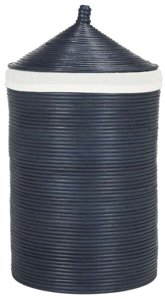 Safavieh - Wellington Laundry Basket - White - Navy - HAC6501B veiw 1