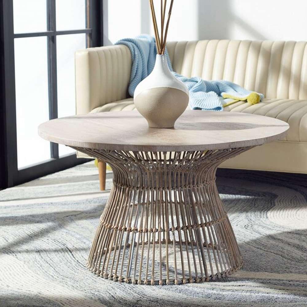 Safavieh - Whent Round Coffee Table - Grey White Wash - COF6507A veiw 2