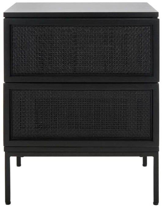 Safavieh - Zadie 2 Drw Rattan Nightstand - Black - NST5007E veiw 1