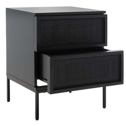Safavieh - Zadie 2 Drw Rattan Nightstand - Black - NST5007E veiw 4