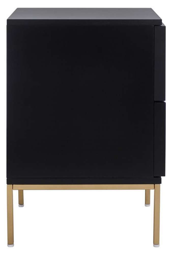 Safavieh - Zadie 2 Drw Rattan Nightstand - Black - Gold - NST5007A veiw 5