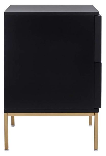 Safavieh - Zadie 2 Drw Rattan Nightstand - Black - Gold - NST5007A veiw 5