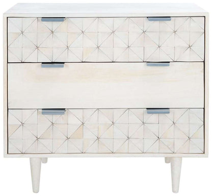 Safavieh - Zinnia 3 Drawer Chest - White Washed - Silver - CHS9000B veiw 1