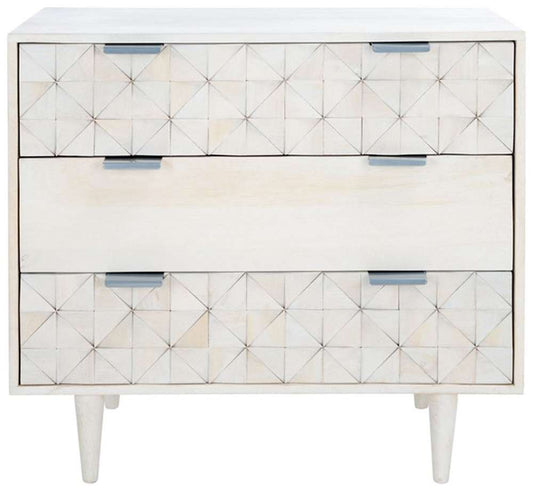 Safavieh - Zinnia 3 Drawer Chest - White Washed - Silver - CHS9000B veiw 1