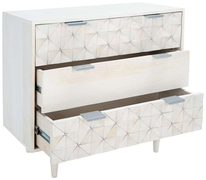 Safavieh - Zinnia 3 Drawer Chest - White Washed - Silver - CHS9000B veiw 4