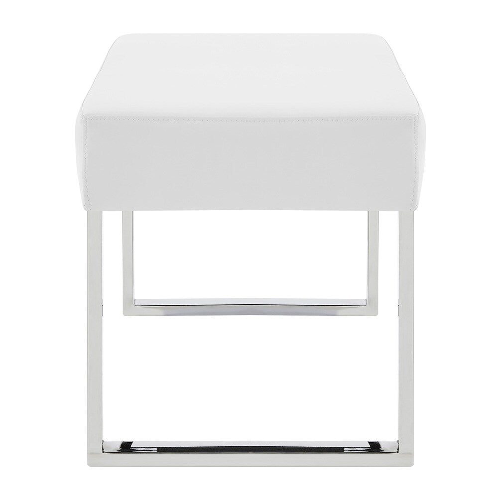 Armen Living - Amanda White Bench - LCAMBEWHBCH veiw 3