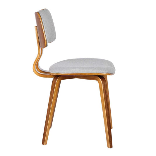Armen Living - Jaguar Mid-Century Dining Chair in Walnut Wood and Gray Fabric - LCJASIWAGRAY veiw 1