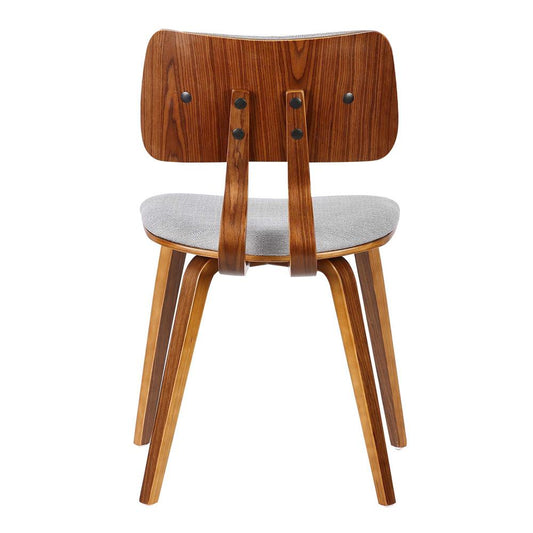 Armen Living - Jaguar Mid-Century Dining Chair in Walnut Wood and Gray Fabric - LCJASIWAGRAY veiw 2
