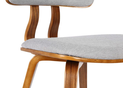 Armen Living - Jaguar Mid-Century Dining Chair in Walnut Wood and Gray Fabric - LCJASIWAGRAY veiw 4