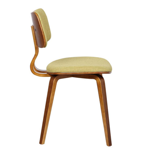 Armen Living - Jaguar Mid-Century Dining Chair in Walnut Wood and Green Fabric - LCJASIWAGREEN veiw 1