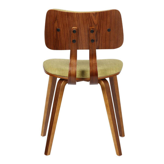 Armen Living - Jaguar Mid-Century Dining Chair in Walnut Wood and Green Fabric - LCJASIWAGREEN veiw 2
