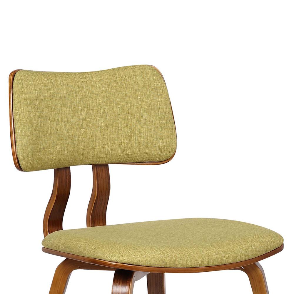 Armen Living - Jaguar Mid-Century Dining Chair in Walnut Wood and Green Fabric - LCJASIWAGREEN veiw 3