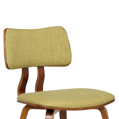 Armen Living - Jaguar Mid-Century Dining Chair in Walnut Wood and Green Fabric - LCJASIWAGREEN veiw 3