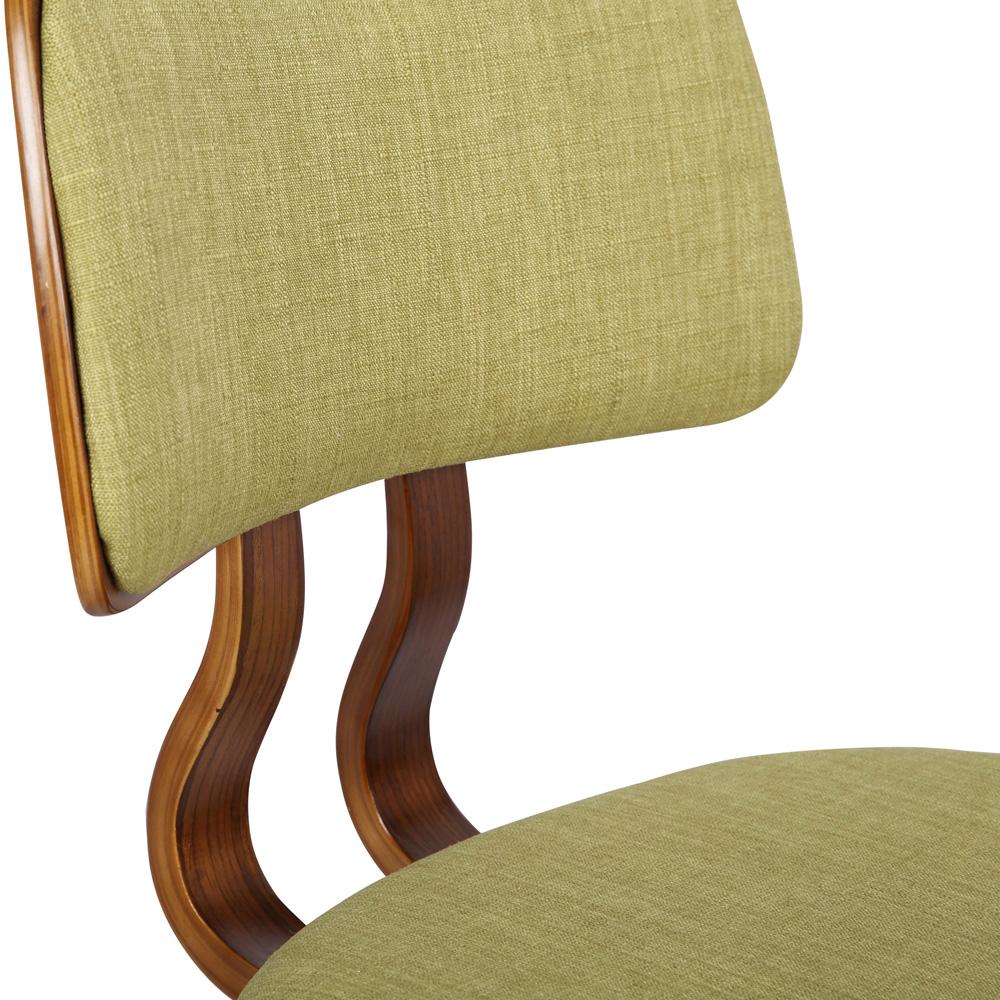 Armen Living - Jaguar Mid-Century Dining Chair in Walnut Wood and Green Fabric - LCJASIWAGREEN veiw 4