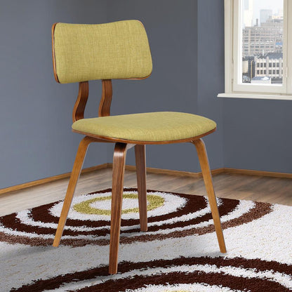 Armen Living - Jaguar Mid-Century Dining Chair in Walnut Wood and Green Fabric - LCJASIWAGREEN veiw 6