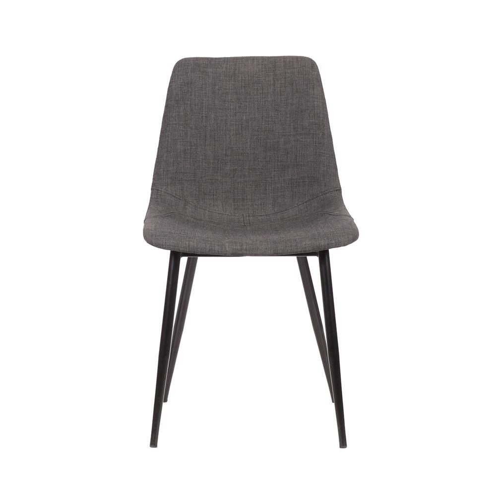 Armen Living - Monte Contemporary Dining Chair in Charcoal Fabric with Black Powder Coated Metal Legs - LCMOCHCH veiw 2