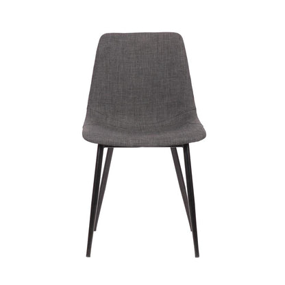 Armen Living - Monte Contemporary Dining Chair in Charcoal Fabric with Black Powder Coated Metal Legs - LCMOCHCH veiw 2