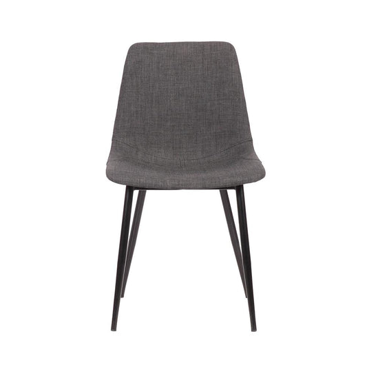 Armen Living - Monte Contemporary Dining Chair in Charcoal Fabric with Black Powder Coated Metal Legs - LCMOCHCH veiw 2