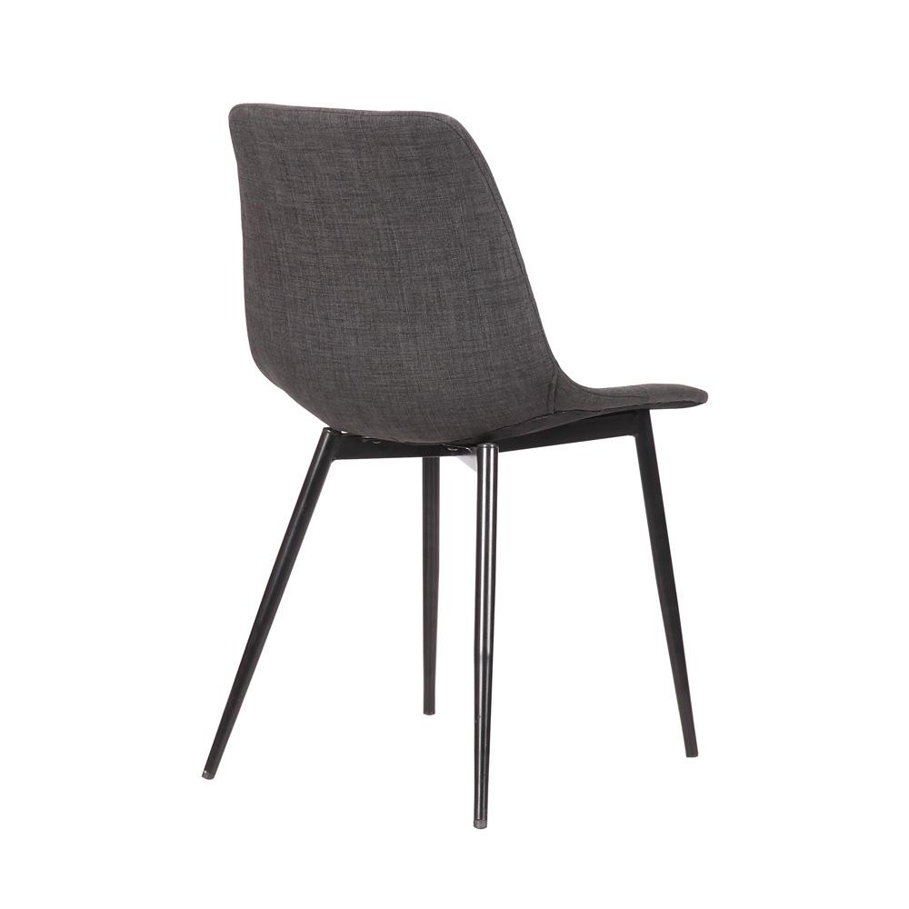 Armen Living - Monte Contemporary Dining Chair in Charcoal Fabric with Black Powder Coated Metal Legs - LCMOCHCH veiw 4