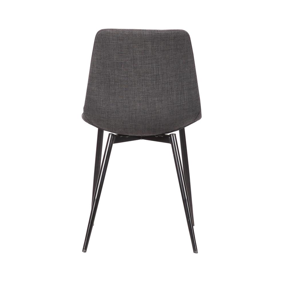 Armen Living - Monte Contemporary Dining Chair in Charcoal Fabric with Black Powder Coated Metal Legs - LCMOCHCH veiw 5