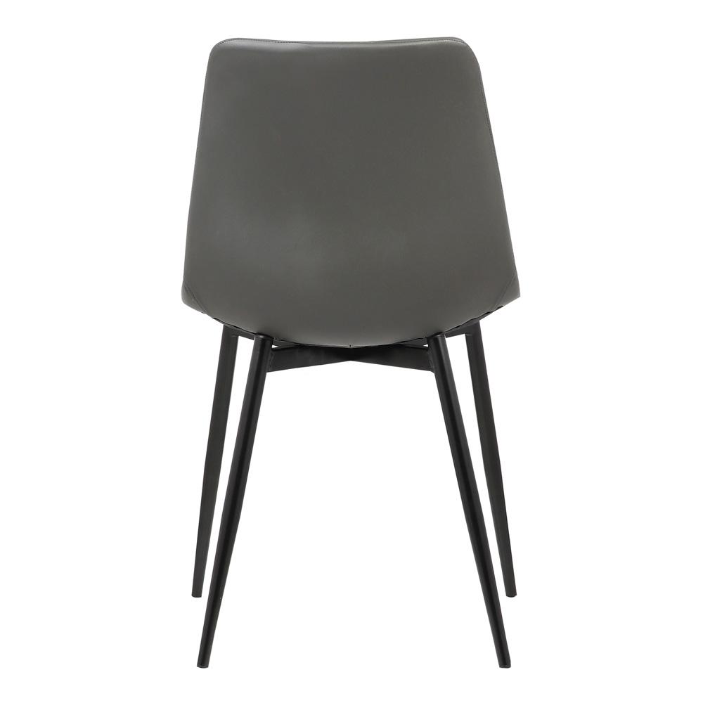 Armen Living - Monte Contemporary Dining Chair in Gray Faux Leather with Black Powder Coated Metal Legs - LCMOCHGREY veiw 4