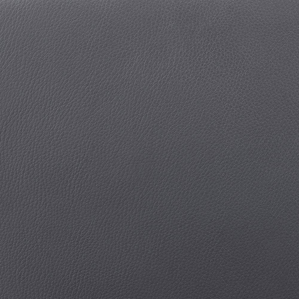 Armen Living - Monte Contemporary Dining Chair in Gray Faux Leather with Black Powder Coated Metal Legs - LCMOCHGREY veiw 8