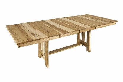A-America - Cattail Bungalow 96in Trestle Table with (2) 18in Leaves in Natural Finish - CATNT6300 veiw 1