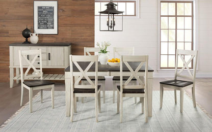 A-America - Huron 56in - 72in Leg Table with (1) 16in Leaf - Cocoa-Chalk Finish - HURCO6090 veiw 3