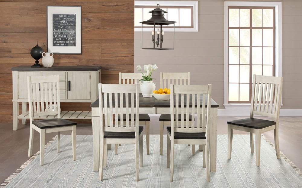 A-America - Huron 56in - 72in Leg Table with (1) 16in Leaf - Cocoa-Chalk Finish - HURCO6090 veiw 5