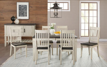 A-America - Huron 56in - 72in Leg Table with (1) 16in Leaf - Cocoa-Chalk Finish - HURCO6090 veiw 5