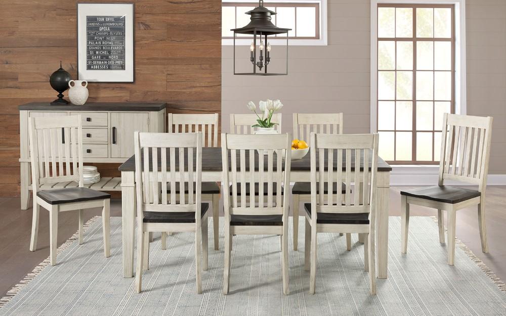 A-America - Huron 56in - 72in Leg Table with (1) 16in Leaf - Cocoa-Chalk Finish - HURCO6090 veiw 6