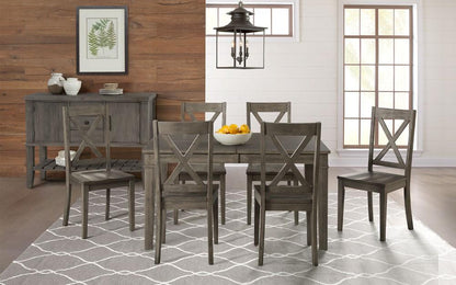 A-America - Huron 56in - 72in Leg Table with (1) 16in Leaf - Distressed Grey Finish - HURDG6090 veiw 5