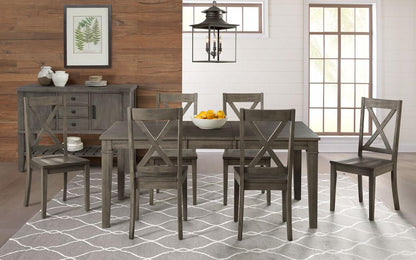 A-America - Huron 56in - 72in Leg Table with (1) 16in Leaf - Distressed Grey Finish - HURDG6090 veiw 6