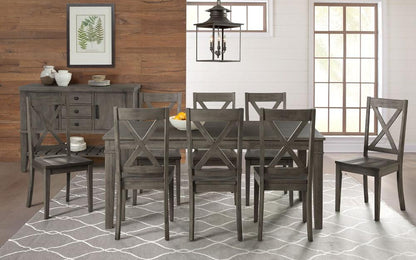A-America - Huron 56in - 72in Leg Table with (1) 16in Leaf - Distressed Grey Finish - HURDG6090 veiw 7