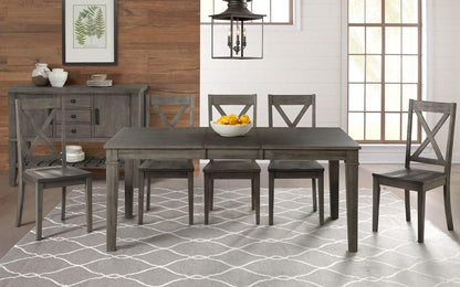 A-America - Huron 56in - 72in Leg Table with (1) 16in Leaf - Distressed Grey Finish - HURDG6090 veiw 8