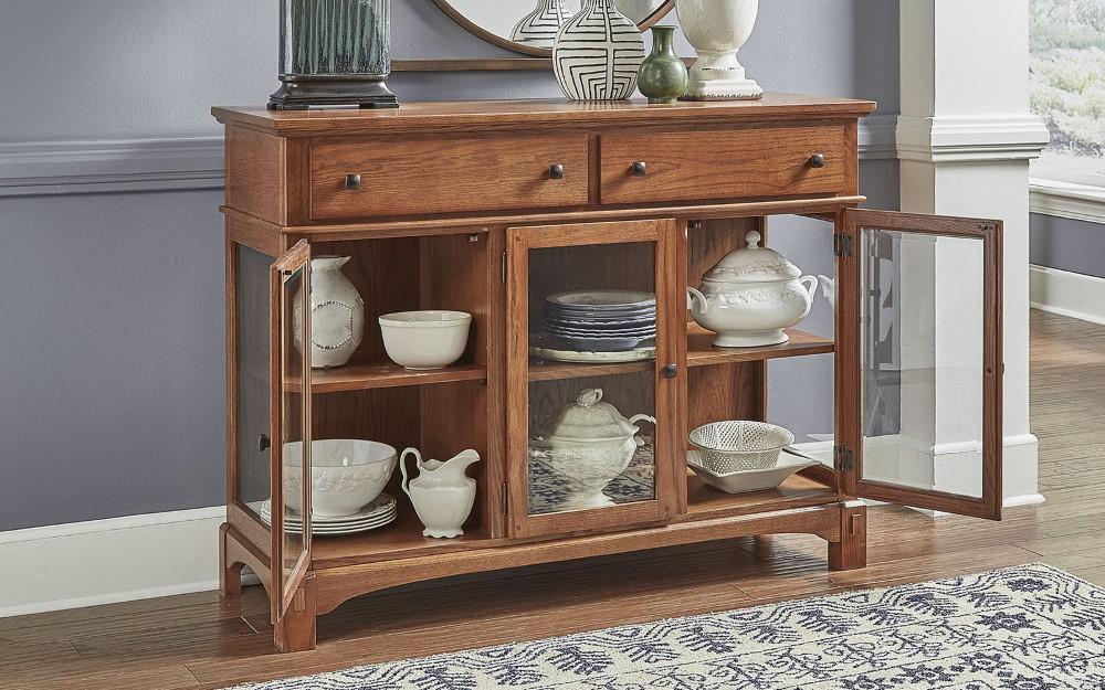 A-America - Laurelhurst 54in Server in Mission Oak Finish - LAUOA9020 veiw 3