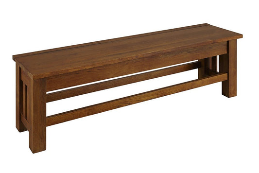 A-America - Laurelhurst 60in Storage Bench in Mission Oak Finish - LAUOA297K veiw 1