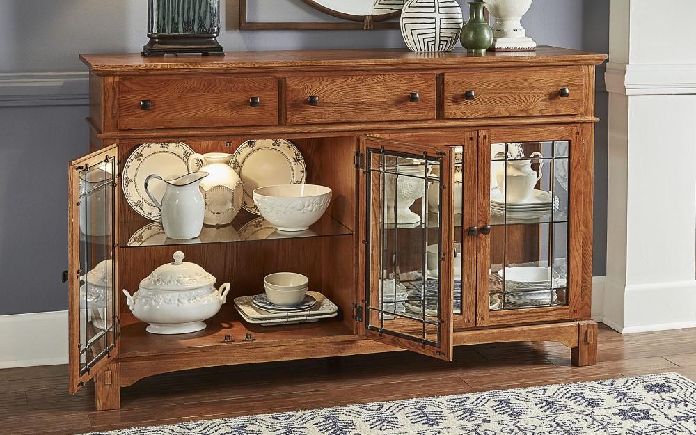 A-America - Laurelhurst 66in Buffet in Mission Oak Finish - LAUOA9080 veiw 3